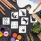 Small Stencils for Painting on Wood Reusable, 3 Inch Reusable Stencil for Craft Ornament Paint Template Stencils for Wall Card Rock Wood Signs Coasters Canvas Home Decor (cat)
